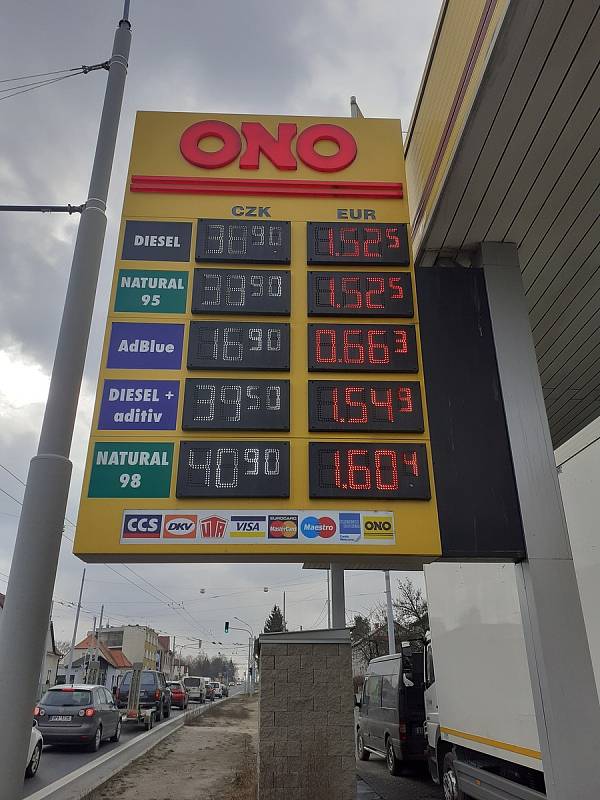 Ceny na čerpací stanici ONO v Plzni na Domažlické.