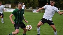 7. kolo FORTUNA divize A: FC Rokycany (na snímku fotbalisté v zelených dresech) - FK VIAGEM Příbram 3:1.