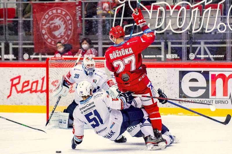 Z utkání 47. kola hokejové Tipsport extraligy HC Oceláři Třinec - Škoda Plzeň 0:1.