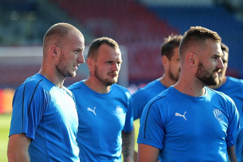 Trénink fotbalistů Viktorie Plzeň před zápasem s CSKA Moskva