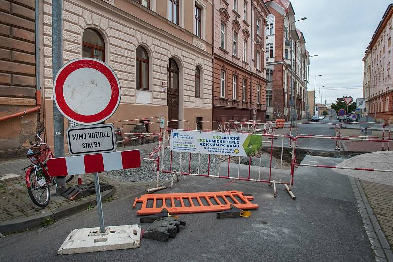 V Bendově ulici v Plzni probíhá oprava křižovatky, ulice je na několik dní uzavřena.