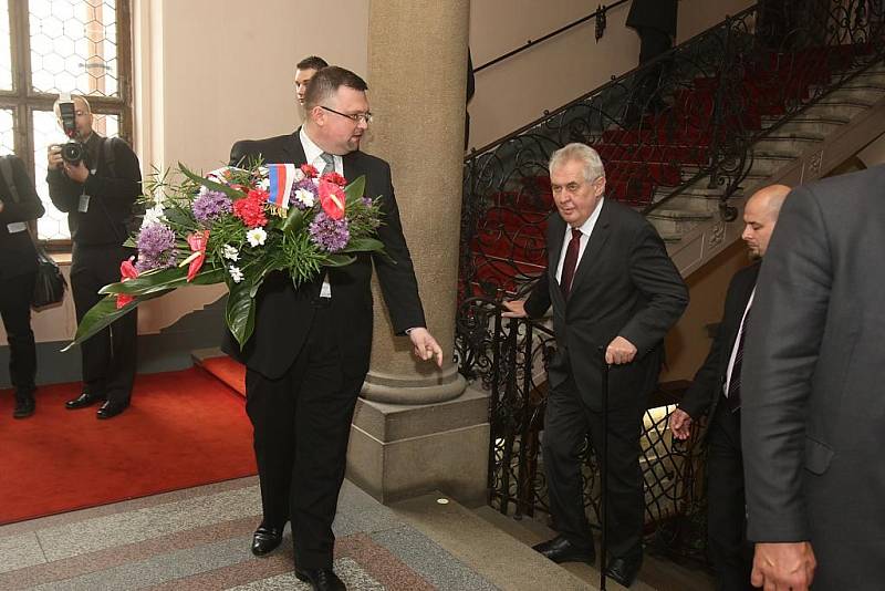 Prezident Miloš Zeman na plzeňské radnici