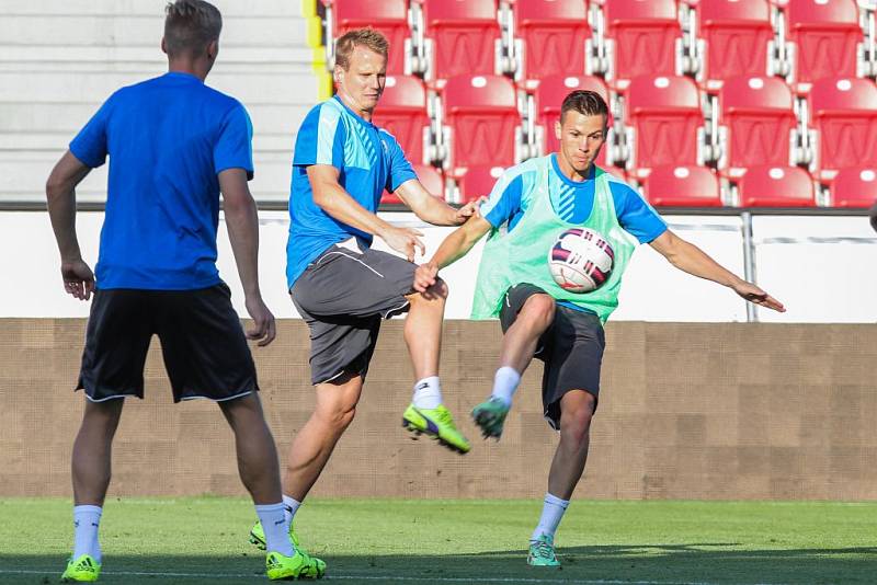 Fotbalisté Viktorie Plzeň si v úterý večer naposledy zatrénovali před odvetou s Maccabi Tel Aviv.