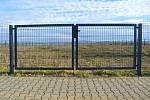 antracitové plotové panely, brána
