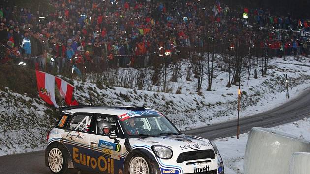 Posádka Václav Pech – Petr Uhel (EuroOil-invelt Team) na trati rakouské Jänner rallye. Plzeňský pilot dojel celkově na čtvrtém místě a mezi českými jezdci skončil druhý