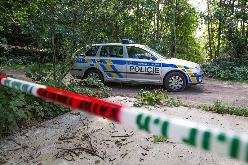 Policejní vyšetřovatelé na místě vraždy v Plzni na Roudné