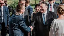 Ministr zahraničí USA Mike Pompeo v Plzni.