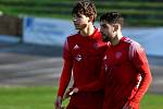 15. kolo FORTUNA divize A: SK Petřín Plzeň (na snímku fotbalisté v červených dresech) - FK VIAGEM Příbram B 3:1.