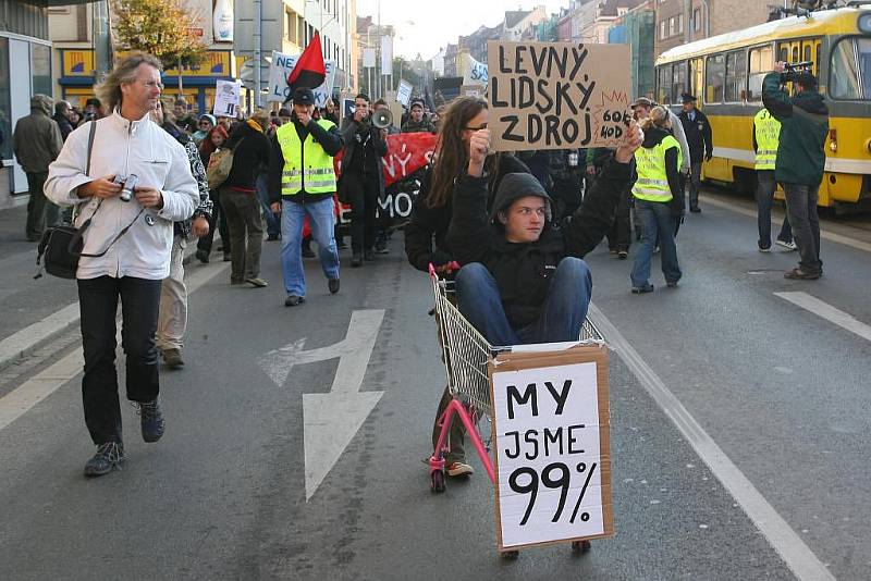 Pochod nespokojenosti organizovaný anarchisty