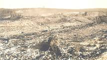 Pohled na zdevastovaný areál bolevecké muničky