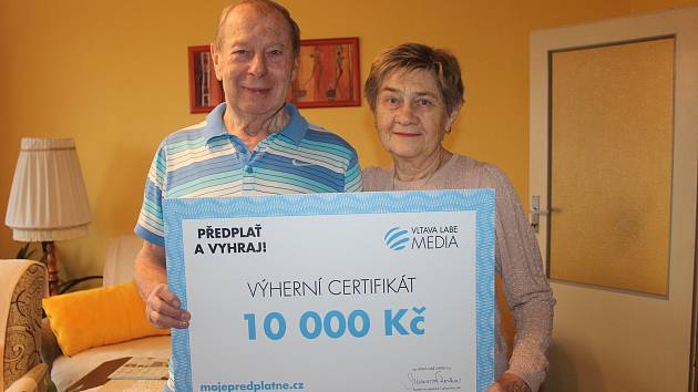 Výherci soutěže Deníku Veronika Čadová (5000 Kč), manželé Zajíčkovi (10 tisiíc), Josef Budín (smart TV 10 tisíc).