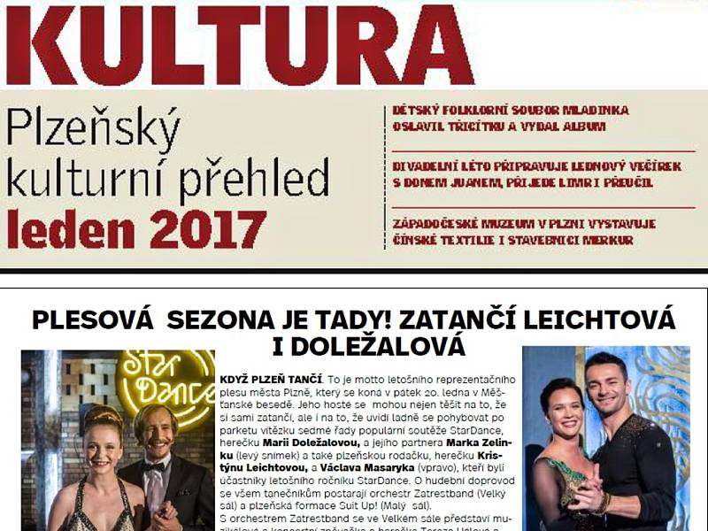 Lednová Kultura bude součástí Deníku 27. prosince.