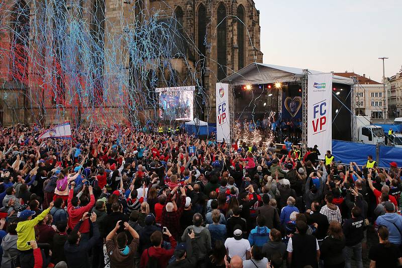 Oslavy pátého ligového titulu fotbalistů FC Viktoria Plzeň
