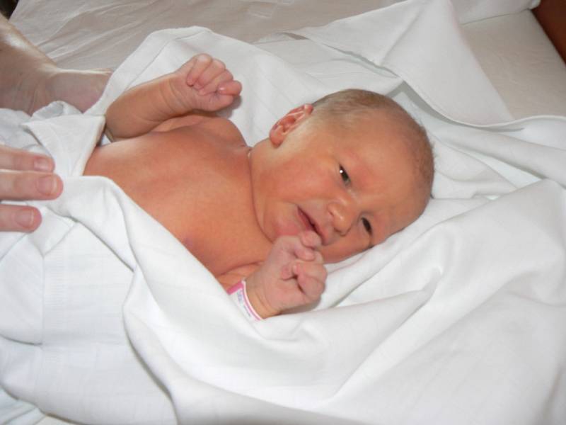 Michaelka (3,02 kg), vyfocená při svém prvním koupání maminkou, se narodila 25. dubna ve 2:17 hod. ve FN. Kromě maminky Hany Hegnerové a tatínka Davida Lepšího z Plzně se na miminko těšila sestra Adélka (7 let)