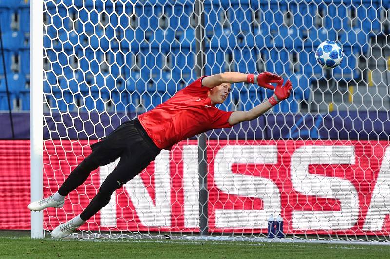 Trénink fotbalistů Viktorie Plzeň před zápasem s CSKA Moskva