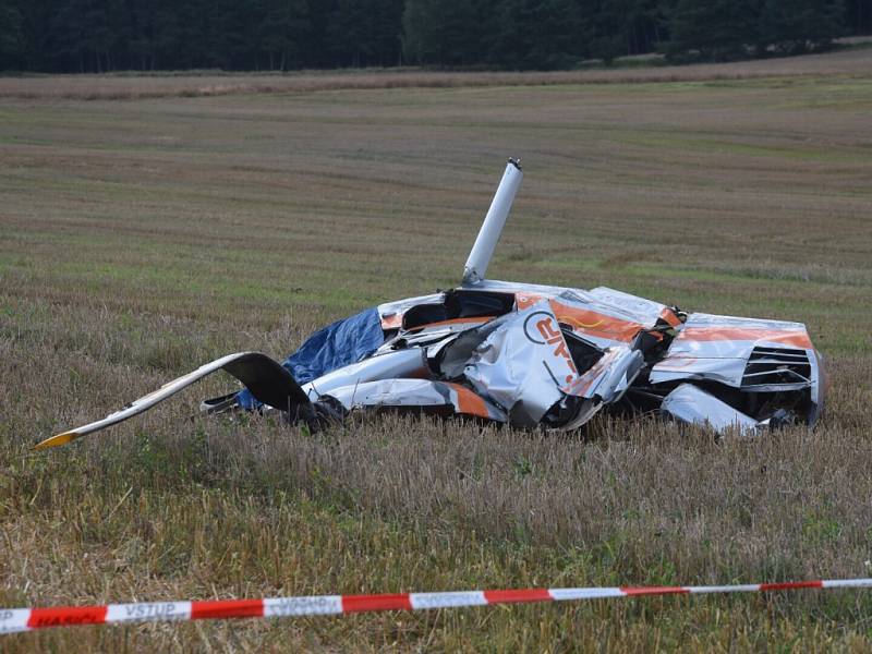 Havárie vrtulníku u Rybnice na severním Plzeňsku