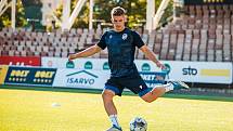 Z předzápasového tréninku fotbalistů Viktorie Plzeň v Helsinkách.