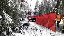 Při nehodě na severním Plzeňsku zemřel ve čtvrtek 2. února starší řidič.
