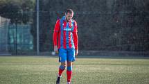 14. kolo FORTUNA ČFL, skupina A: Viktoria Plzeň B (na snímku fotbalisté v červenomodrých dresech) 3:1.