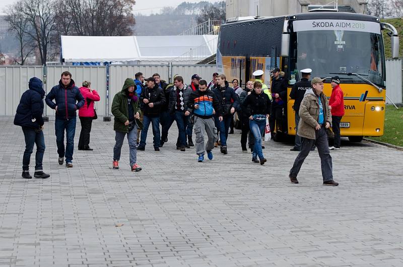 Fanoušci CSKA Moskva v Plzni