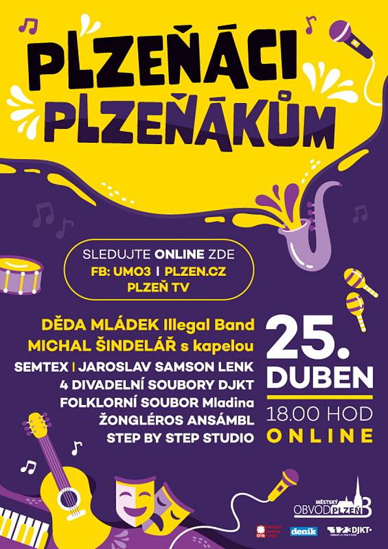Plakát k on-line akci Plzeňáci Plzeňákům.