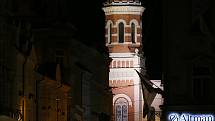 Náměstí Republiky v Plzni, pohled Prešovskou ulicí na Velkou synagogu.