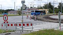 Rekonstrukce tramvajového kolejiště linky č. 1 v Plaské ulici v Plzni.