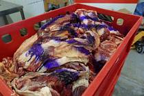 Veterinární správa označila maso neznámého původu barvou a zajistí jeho likvidaci