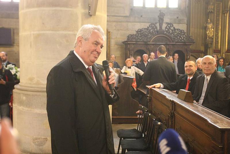 Prezident Miloš Zeman v katedrále sv. Bartoloměje