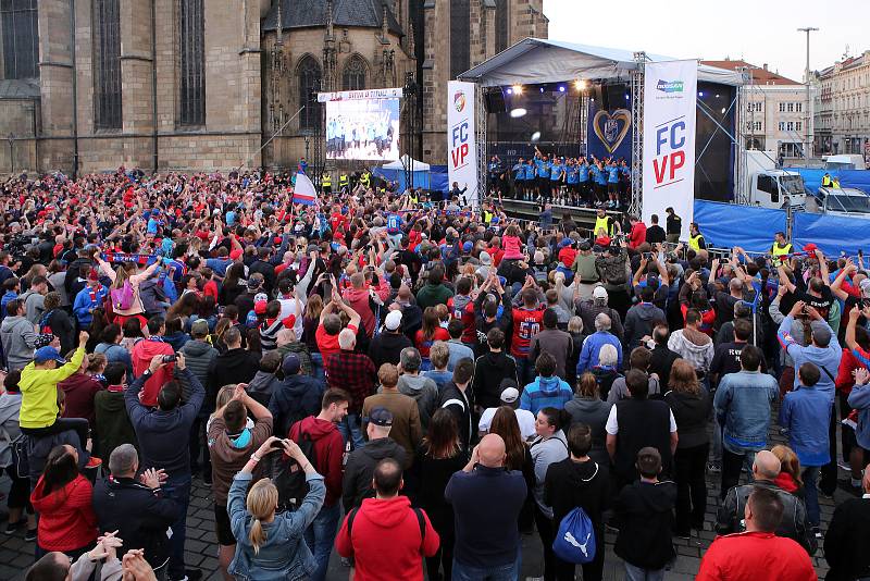 Oslavy pátého ligového titulu fotbalistů FC Viktoria Plzeň