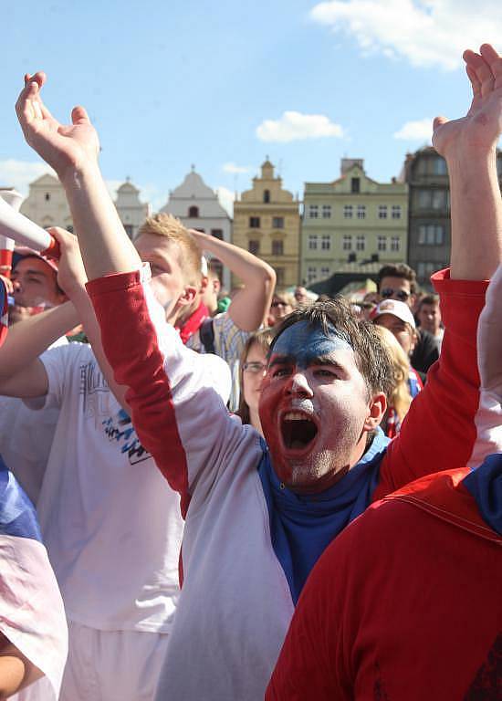 Hokejoví fanoušci na náměstí Republiky