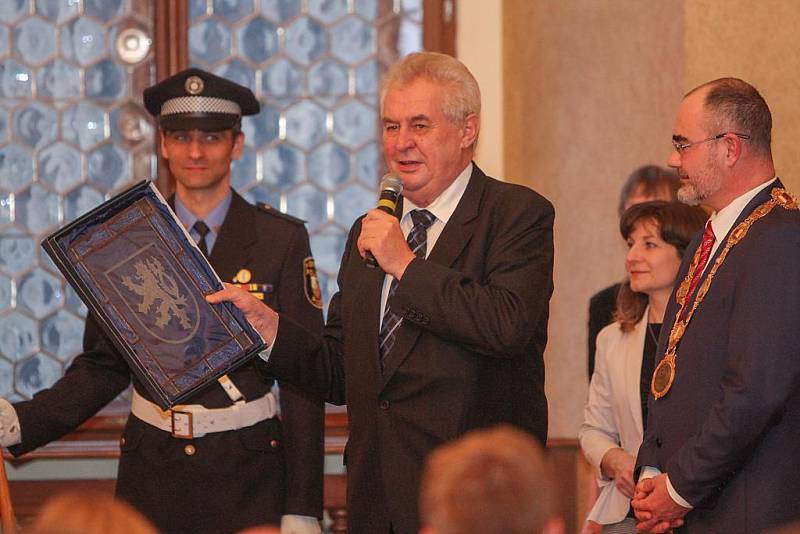 Prezident Miloš Zeman na plzeňské radnici