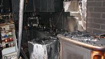 Požár chaty v Merklíně u Přeštic