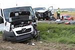 Nehoda tří aut na silnici I/27 u Přeštic