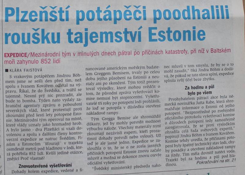 Plzeňský deník, 9. září 2000