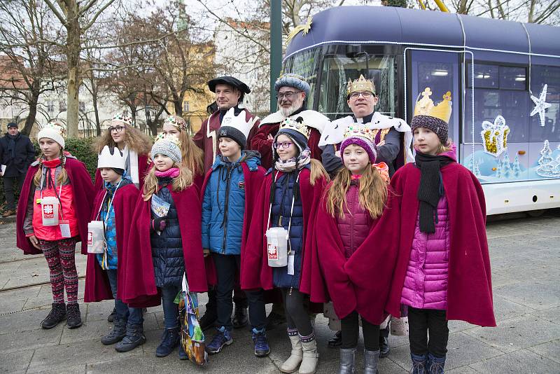 Tříkrálová tramvaj v Plzni.