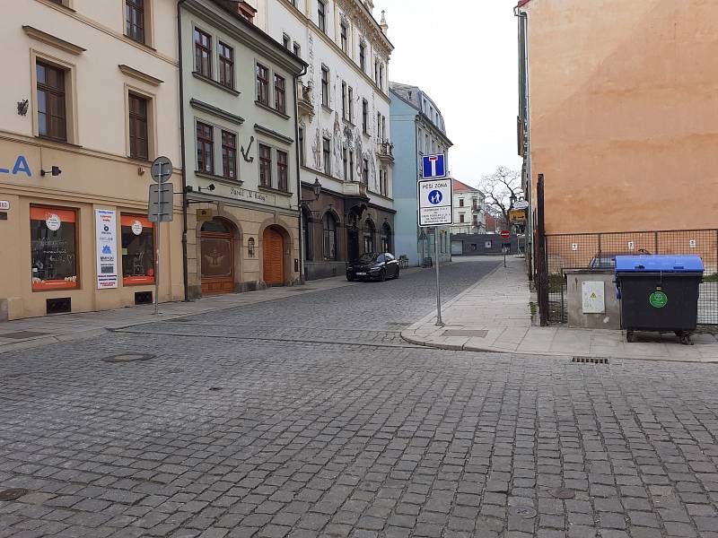 Centrum Plzně během lockdownu.