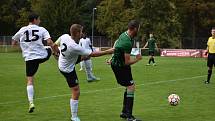 7. kolo FORTUNA divize A: FC Rokycany (na snímku fotbalisté v zelených dresech) - FK VIAGEM Příbram 3:1.