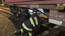 Policisté společně s hasiči kontrolovali všechny kontejnery nákladní soupravy, zda se ve vytipovaných místech nenachází nelegální pasažéři, zda není narušen povrch či plomby kontejnerů.