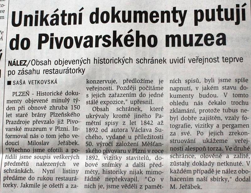 Plzeňský deník, 25. 7. 2000