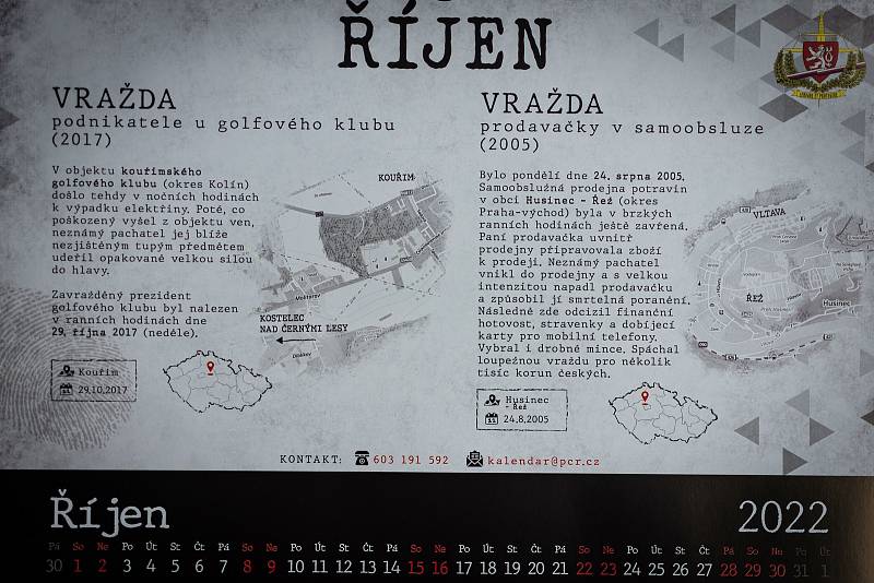 Kalendář s nevyřešenými případy, který byl distribuován do všech českých věznic.