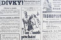 PRAVDA, 10. října 1947. Jaké filmy byly také k vidění? Například kino OKO zvalo na „premiéru satirické veselohry ze zákulisí amerického politického života“ Pan Smith přichází.