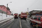 Požár návěsu kamionu v Plzni-Liticích