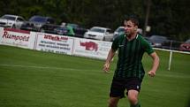 7. kolo FORTUNA divize A: FC Rokycany (na snímku fotbalisté v zelených dresech) - FK VIAGEM Příbram 3:1.