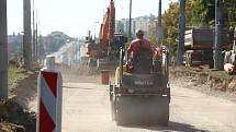 Rekonstrukce tramvajového kolejiště linky č. 1 v Plaské ulici v Plzni.