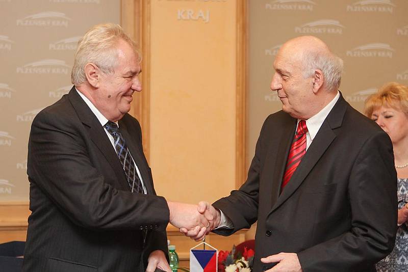 Prezident Miloš Zeman na Krajském úřadě v Plzni