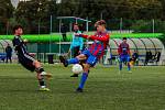 9. kolo ČLD U19: FC Viktoria Plzeň U19 B (na snímku fotbalisté v červenomodrých dresech) - SK Dynamo České Budějovice U19 B 3:0 (1:0).