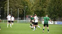 7. kolo FORTUNA divize A: FC Rokycany (na snímku fotbalisté v zelených dresech) - FK VIAGEM Příbram 3:1.