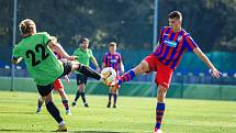 Fotbalisté rezervy Viktorie Plzeň (na archivním snímku hráči v červenomodrých dresech) v neděli jen remizovali s Admirou Praha 1:1.