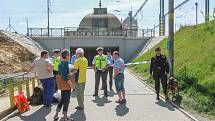 Policejní opatření na vlakovém nádraží v Plzni.